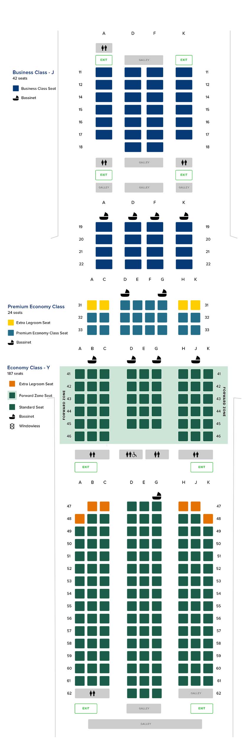 Seatmap Singapore Airlines A350
