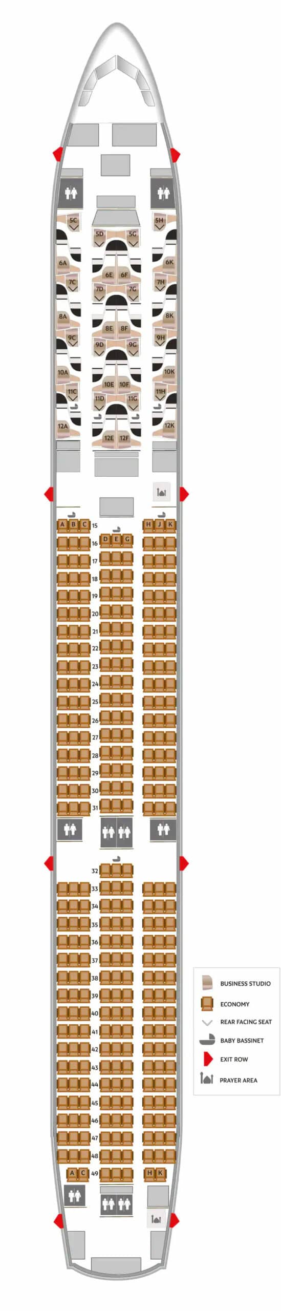 Seatmap Etihad Airways - B787-10