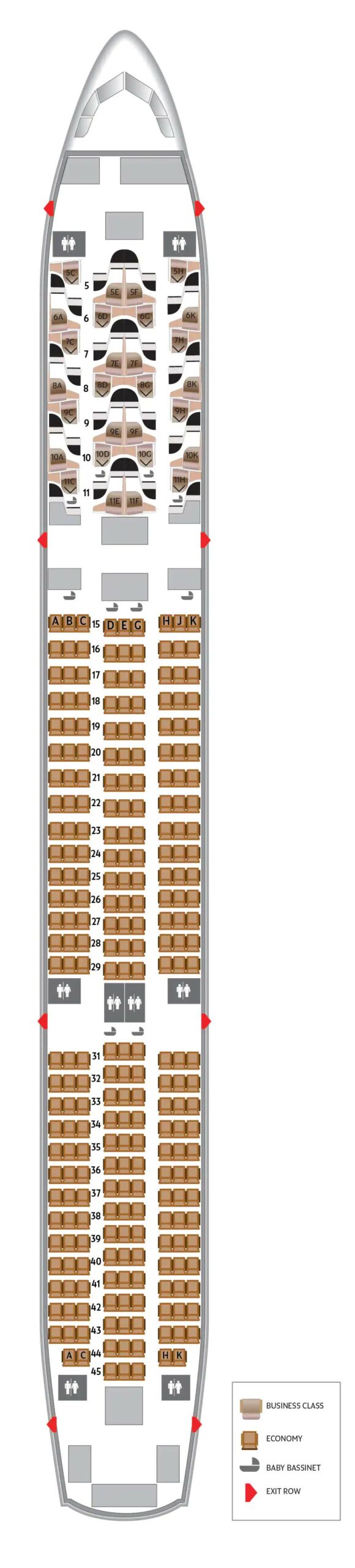 Seatmap Etihad Airways - B787-9