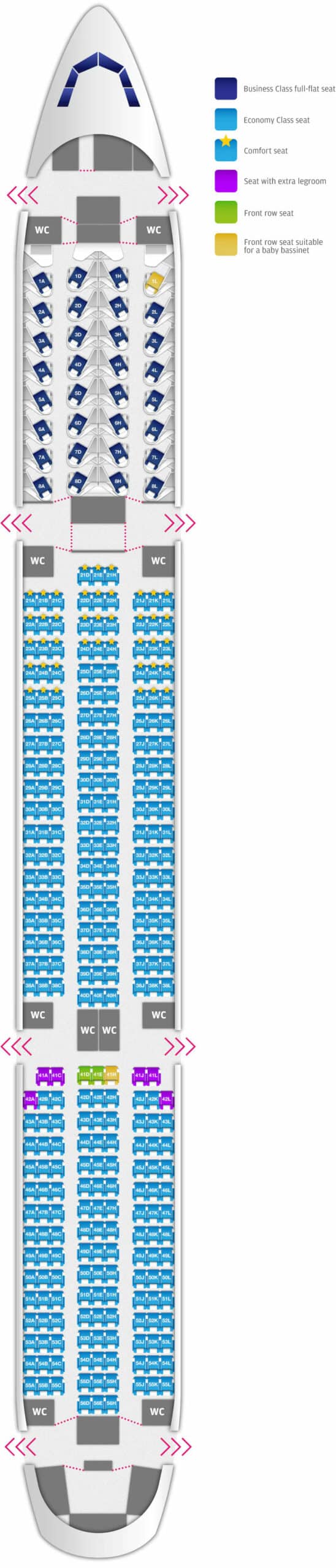 Seatmap Finnair A350