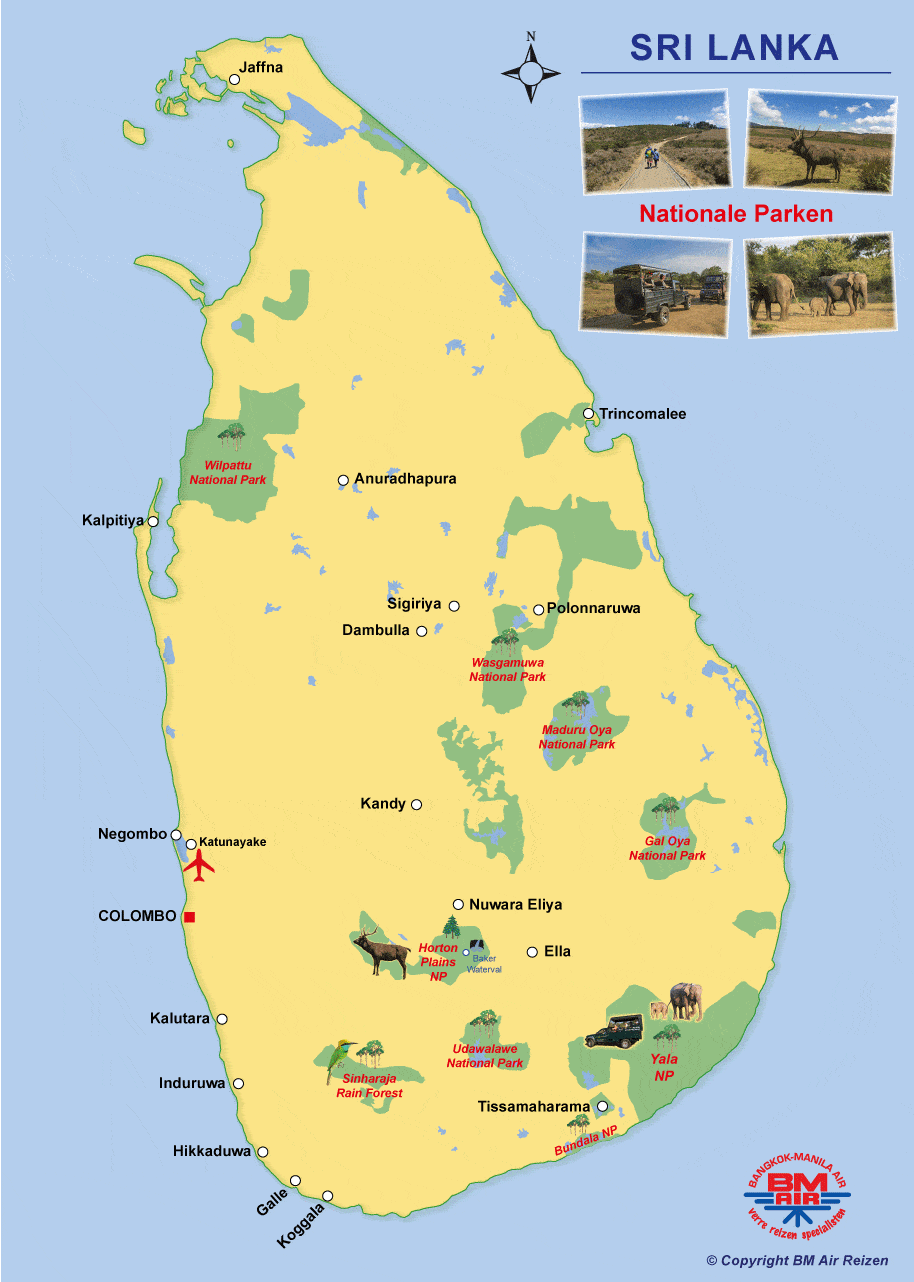 Kaart - Nationale Parken - Sri Lanka