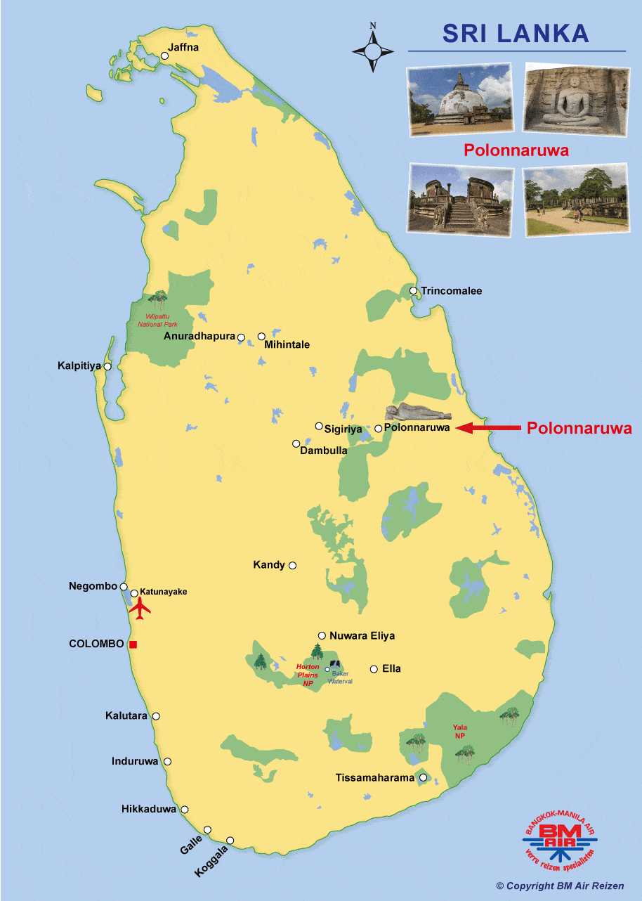 Kaart Polonnaruwa - Sri Lanka
