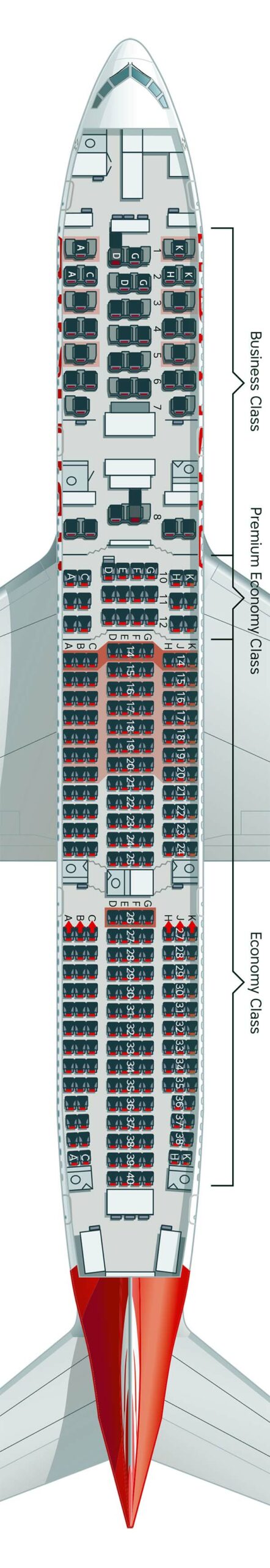 Seatmap Austrian Airlines - B777-200ER