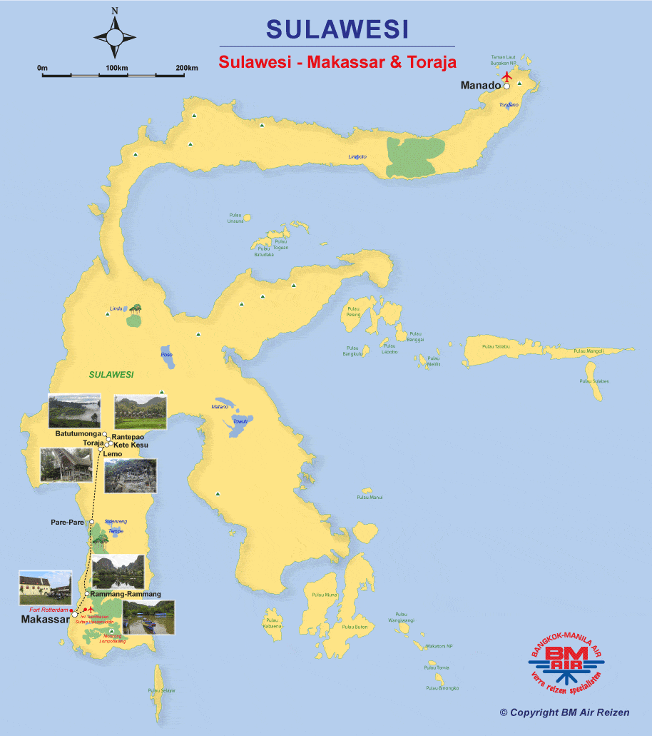 Kaart Sulawesi - Makassar Tour 6d