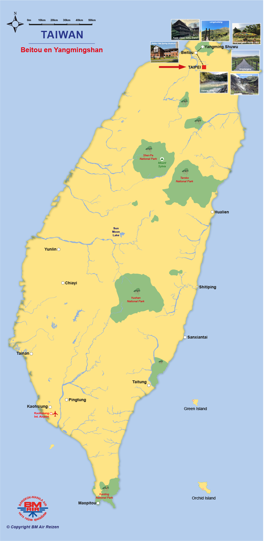 Kaart - Beitou en Yangmingshan