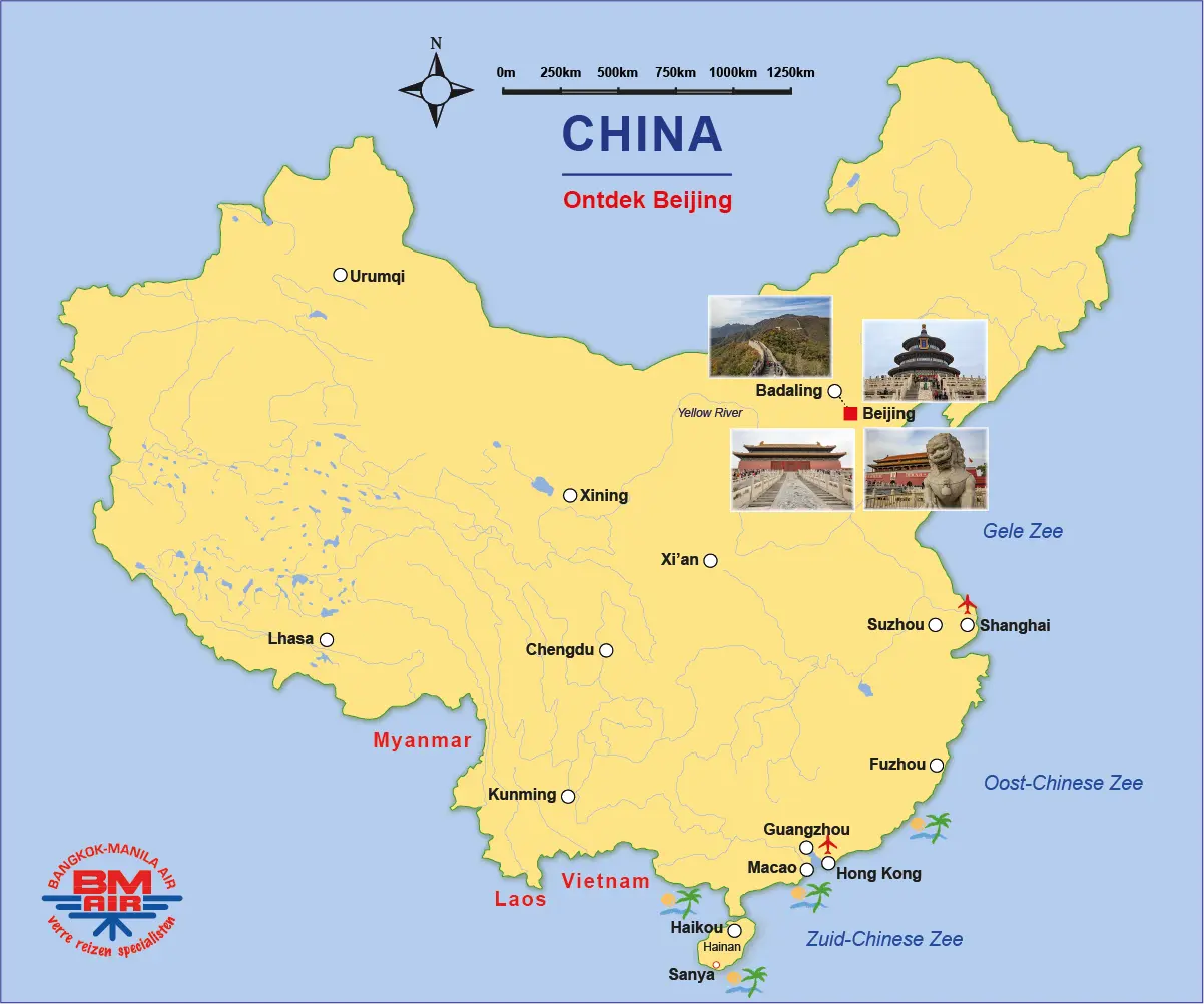 Kaart China - Ontdek Beijing