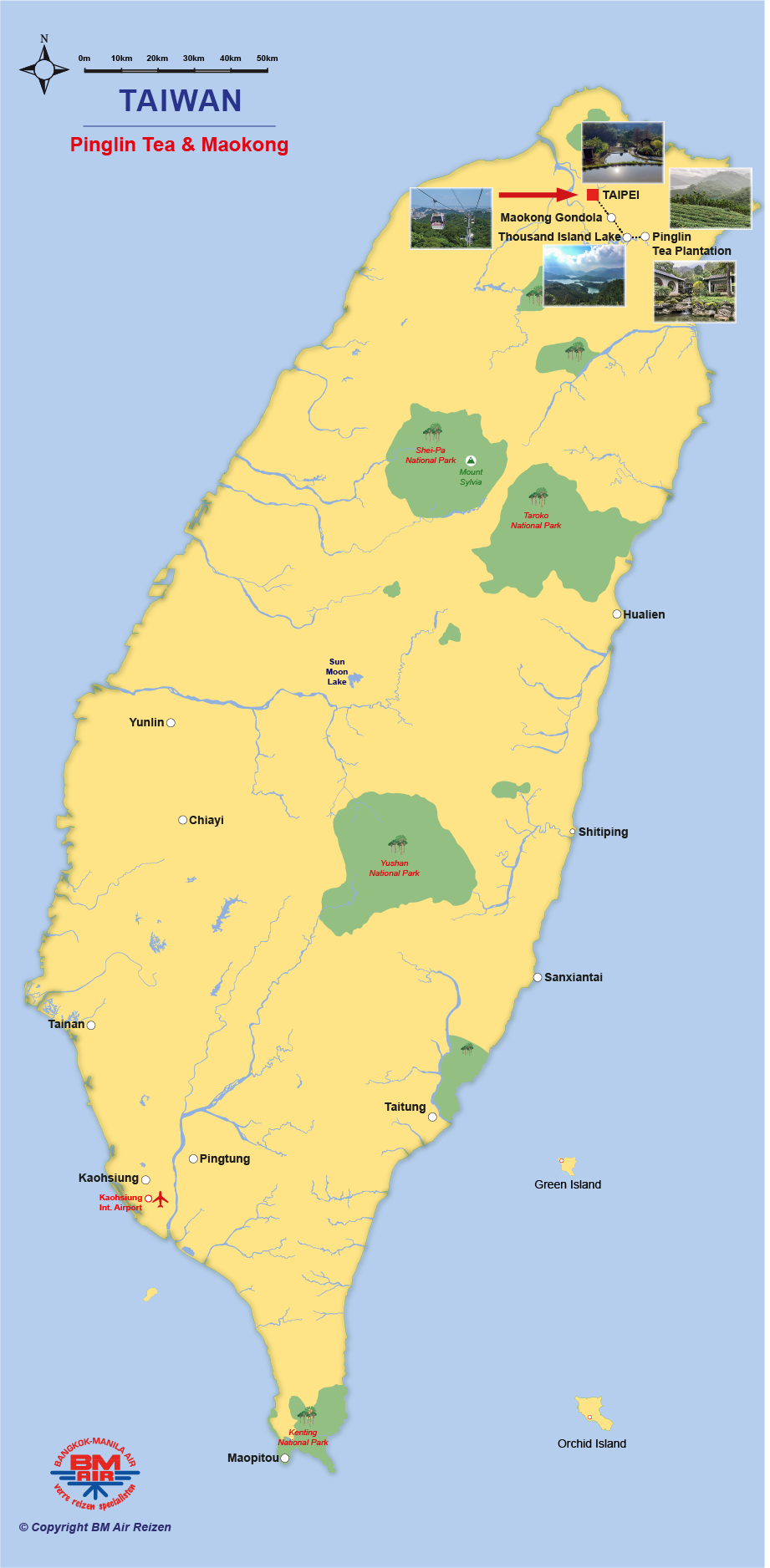 Kaart - Pinglin Tea & Maokong