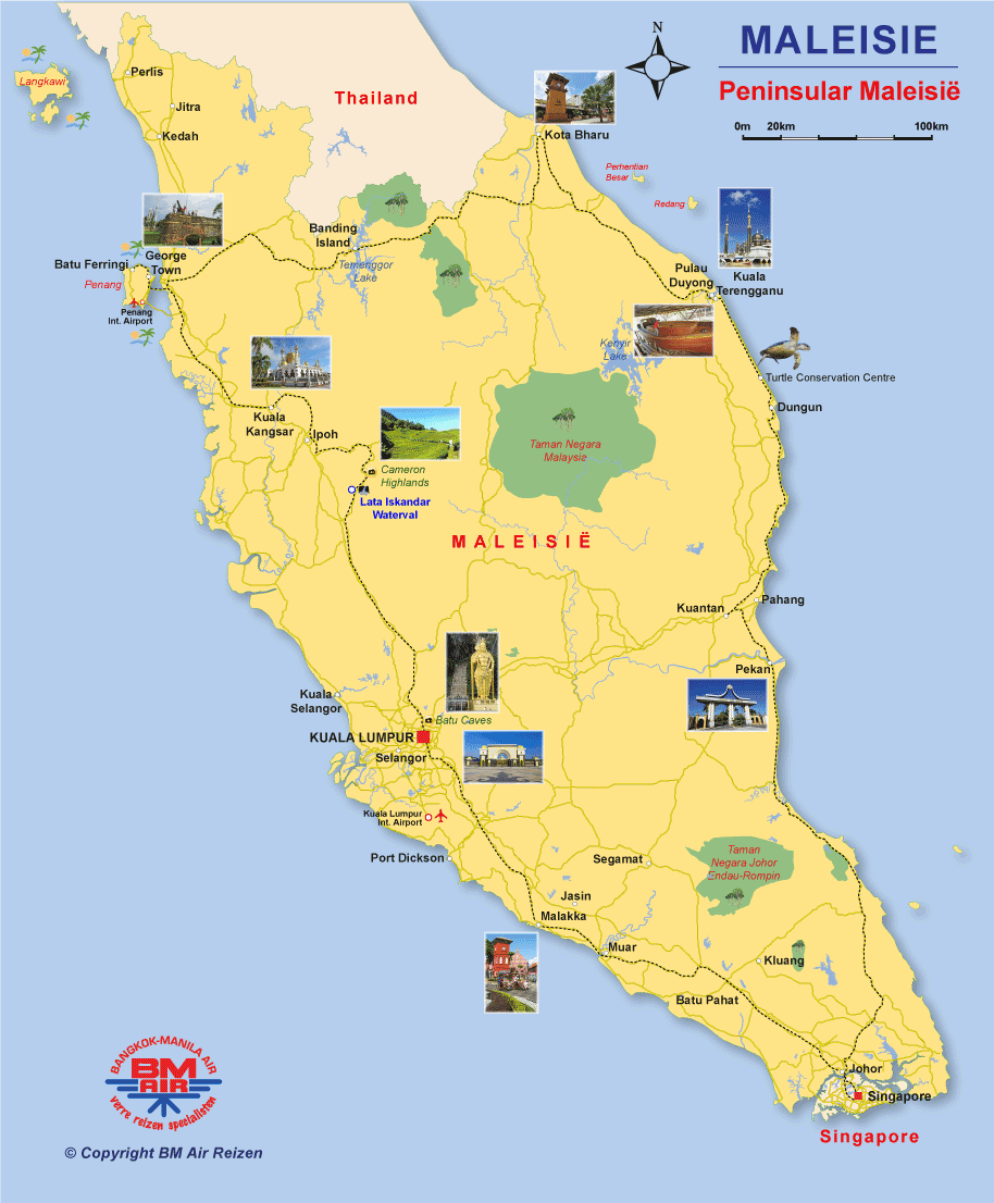Kaart - Singapore en Maleisie