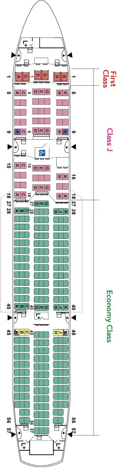 Seatmap Japan Airlines - Domestic B787