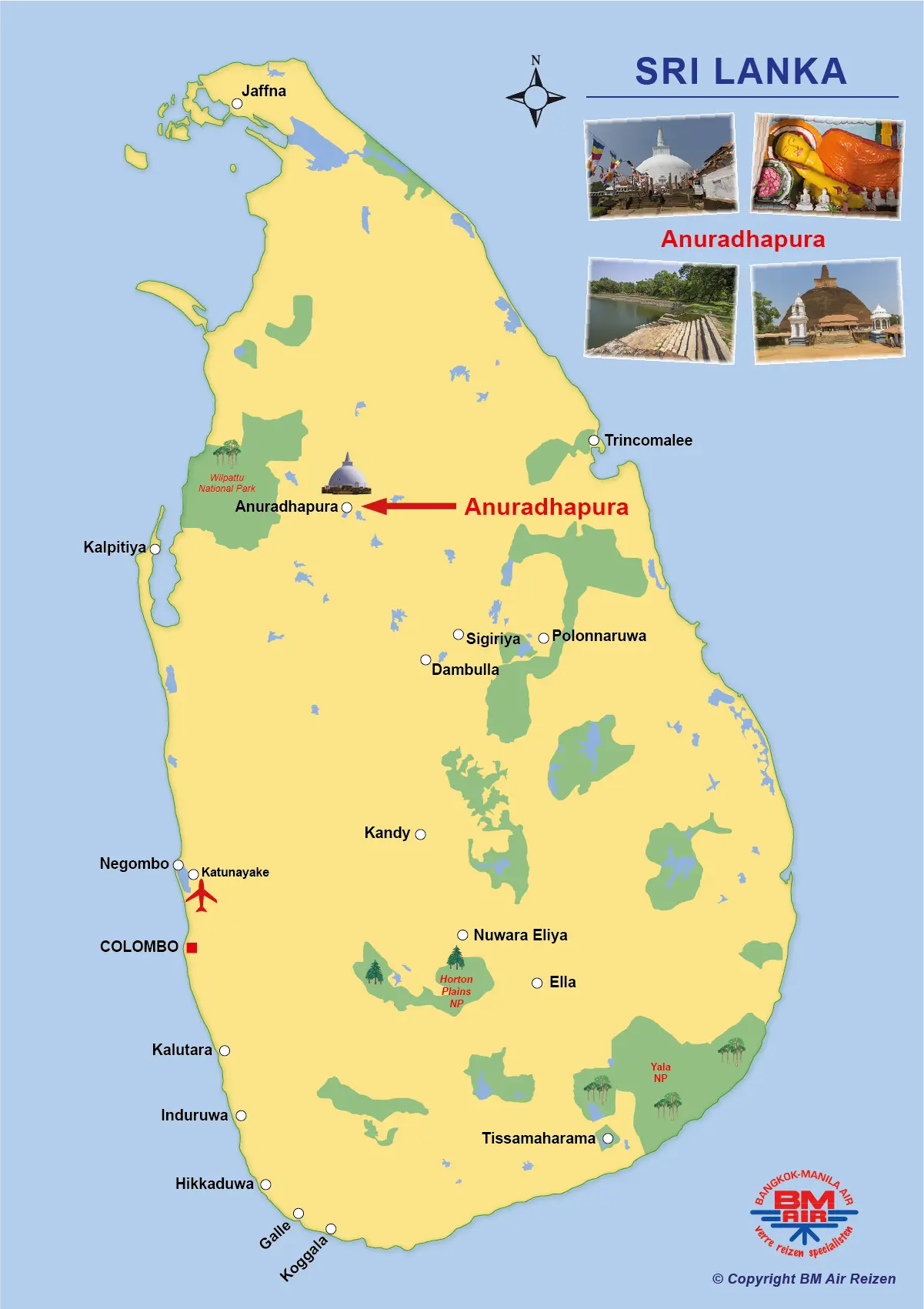 Kaart Anuradhapura - Sri Lanka