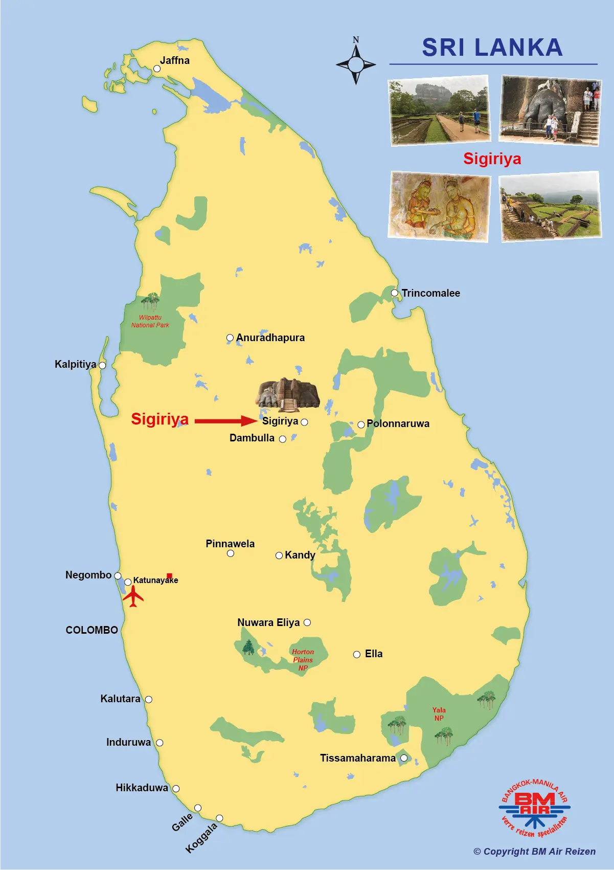 Kaart Sigiriya