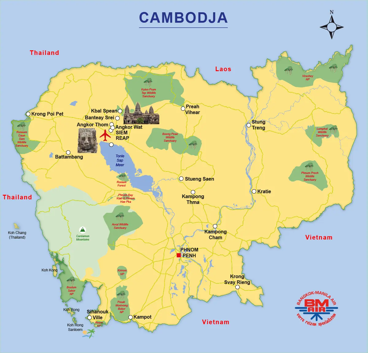 Kaart Cambodja