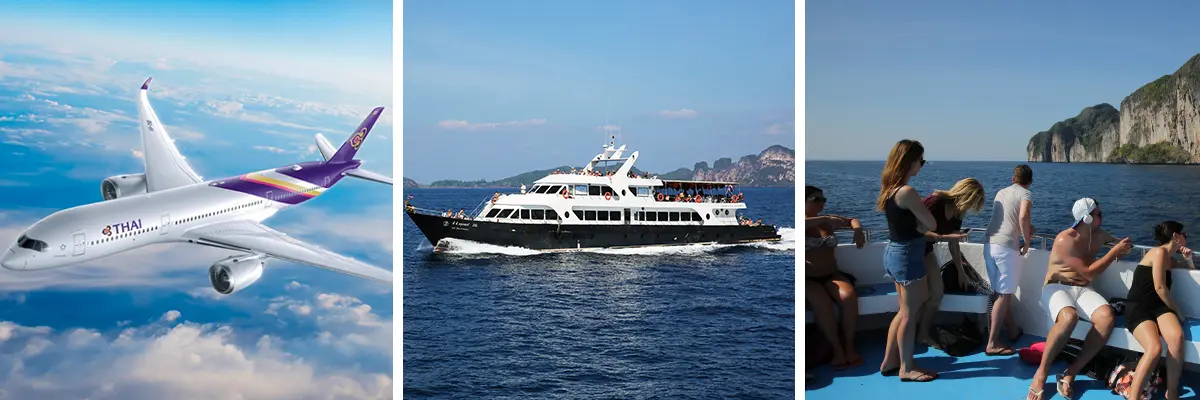 Koh Phi Phi - vliegtuig en boot