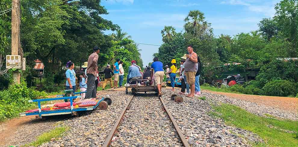 Bamboe trein in Battambang