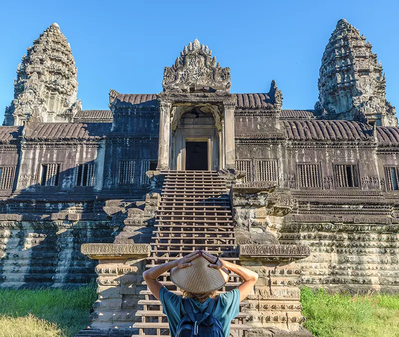 Cambodja – Bezoek aan de indrukwekkende Angkor Wat tempel in Siem Reap tijdens een vakantie in Cambodja