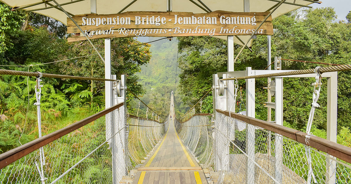 De Rengganis Suspension Bridge bij Bandung