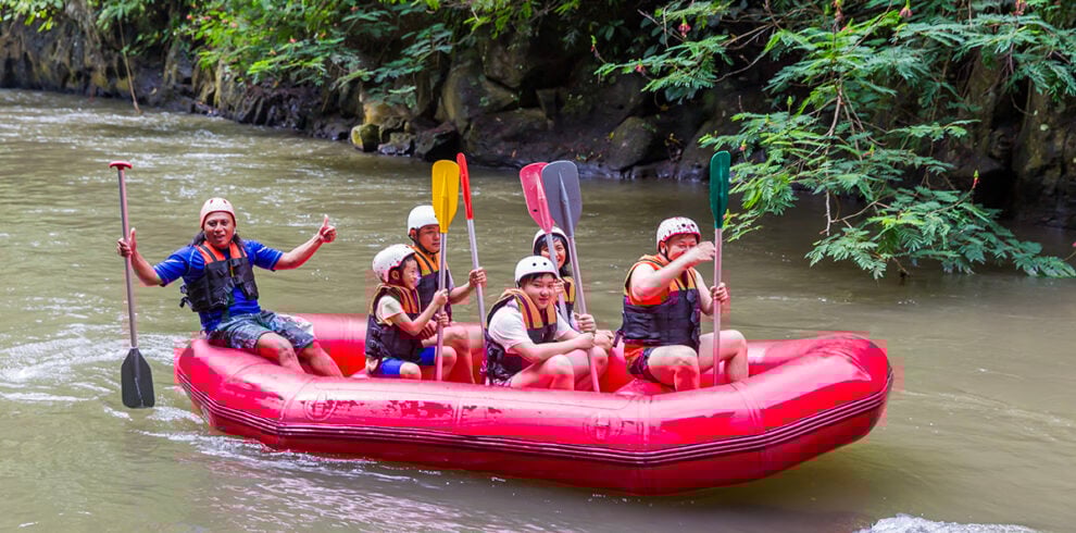 Rafttocht op de Ayung Rivier op Bali tijdens de Rondreis Bali met Kinderen