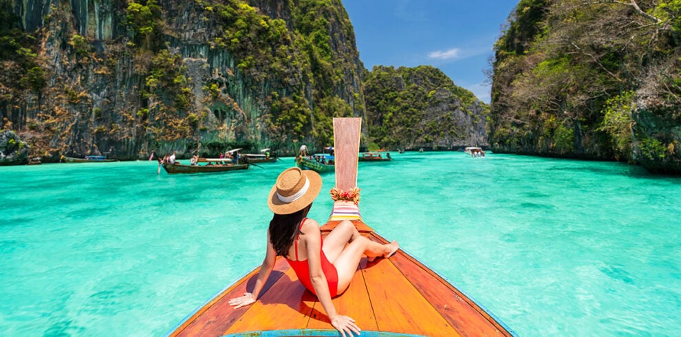Boottocht bij Phi Phi Leh Lagoon in Thailand