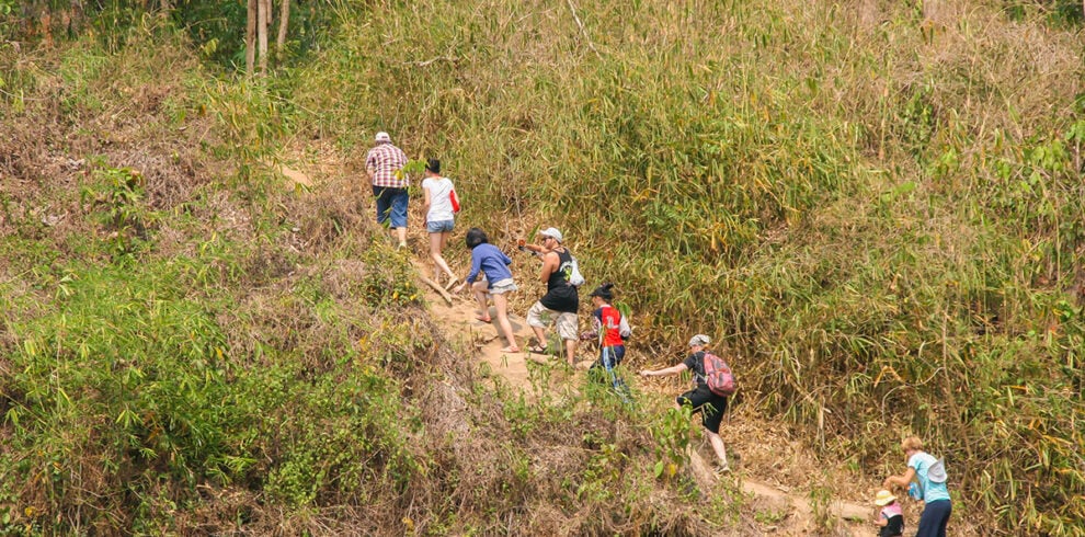 Trekking door de natuur bij Mae Taeng in Noord-Thailand