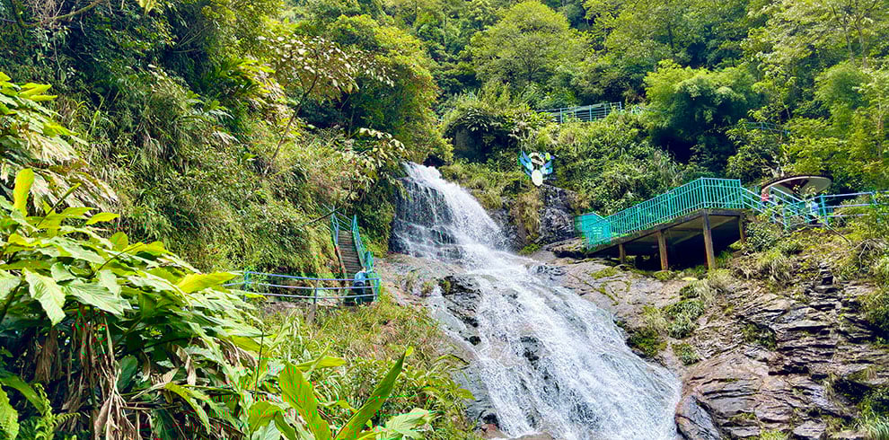 De indrukwekkende Silver waterval (Thac Bac) bij Sapa in Vietnam