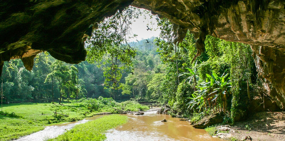 Het landschap vanuit de Tham Lod Cave in Pai