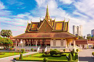 Het Koninklijk Paleis in Phnom Penh, Cambodja