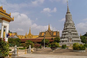 Het indrukwekkende Koninklijk Paleis in Phnom Penh, Cambodja