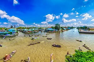 De drijvende markt in Cai Rang