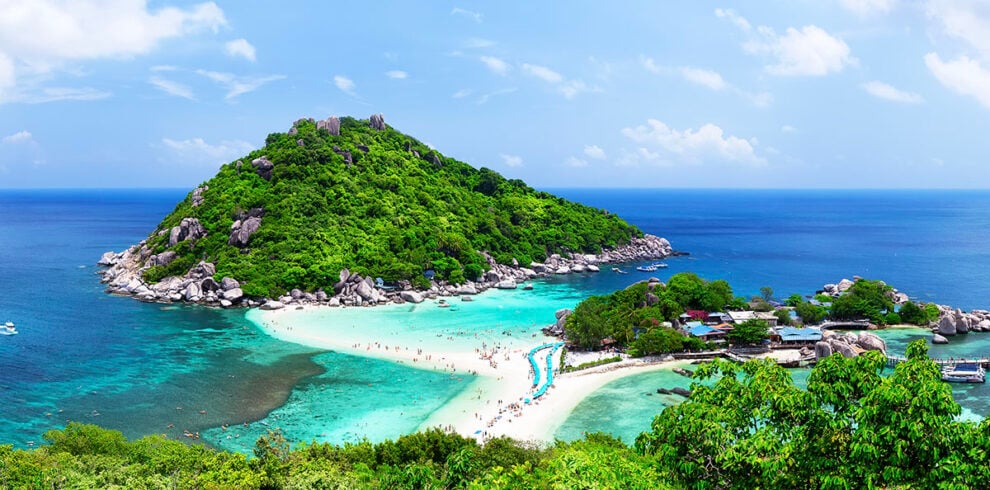Het prachtige uitzicht op Koh Nang Yuan bij Koh Tao