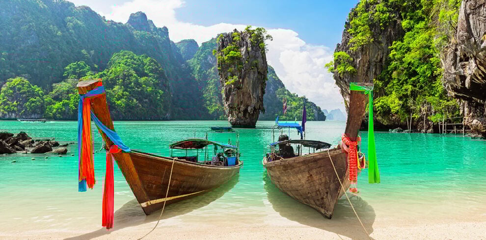 Het beroemde James Bond Island in Phang Nga Bay in Zuid-Thailand