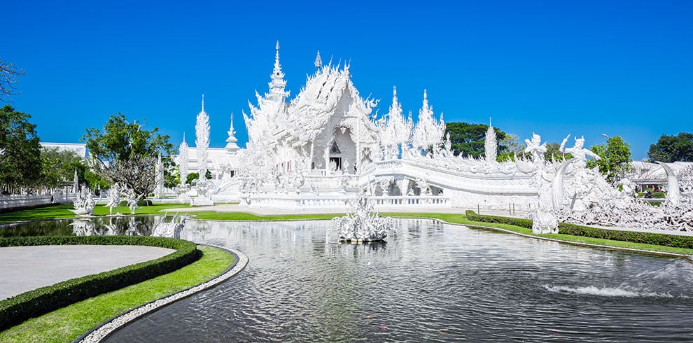 De Wat Rong Khun, Witte tempel, in Chiang Rai