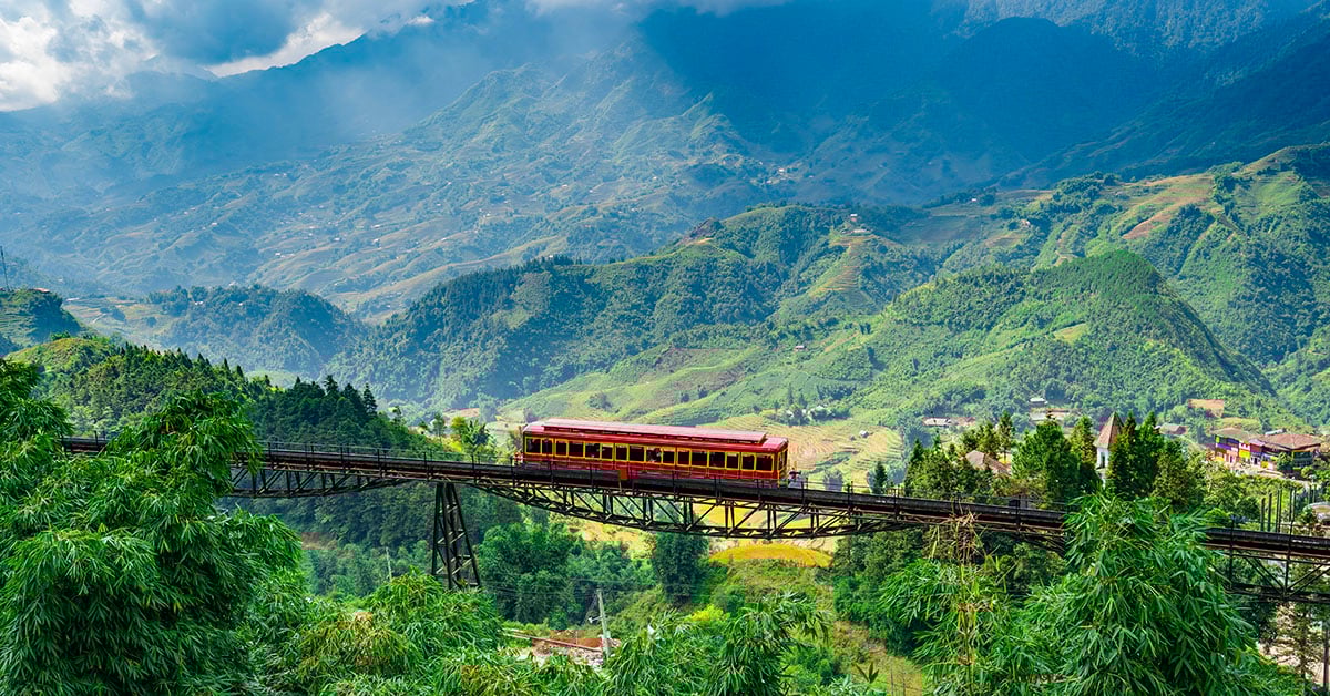 De trein vanuit Sapa naar Fansipan in Noord-Vietnam
