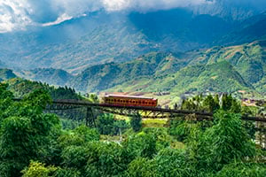 De trein van Sapa naar Fansipan