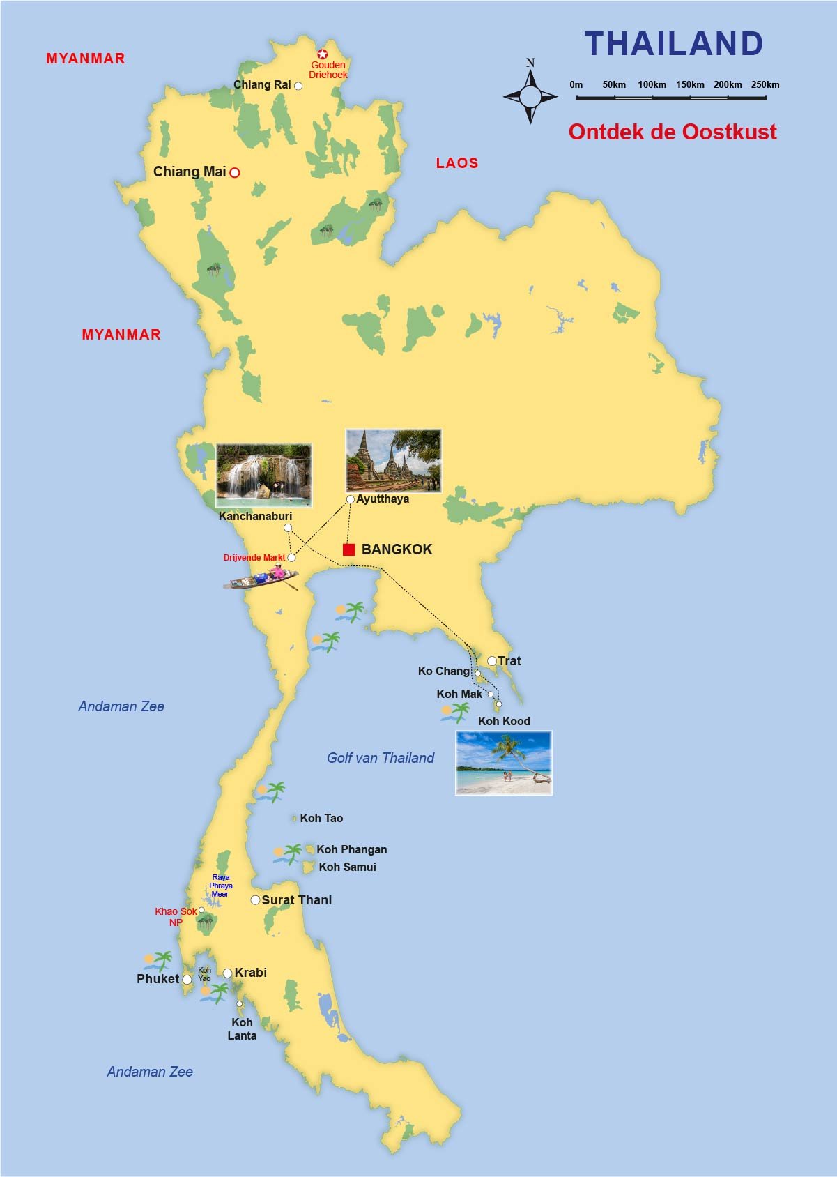 Kaart - Ontdek de Oostkust van Thailand