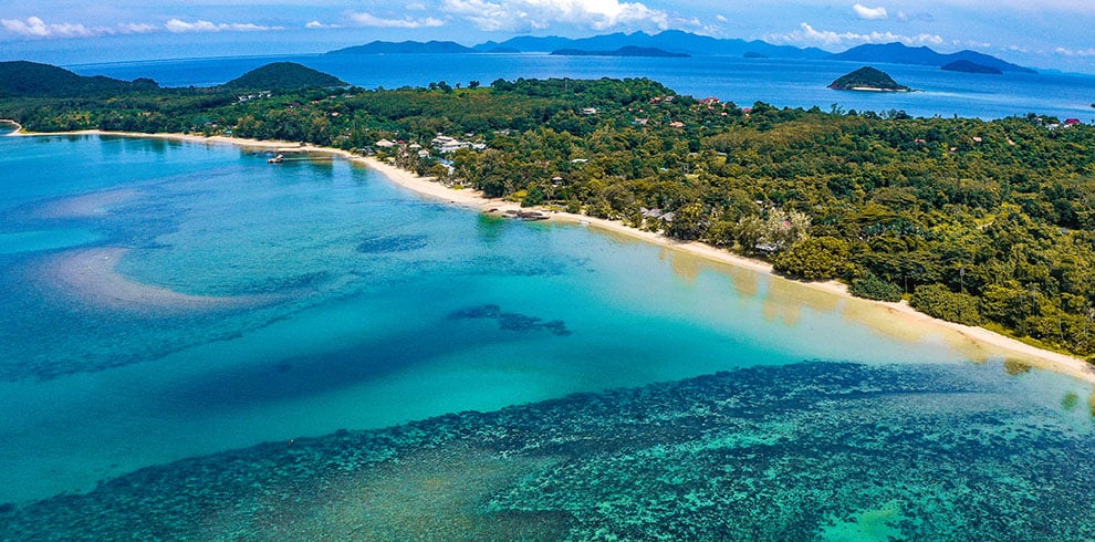 Luchtfoto van Koh Mak in Thailand