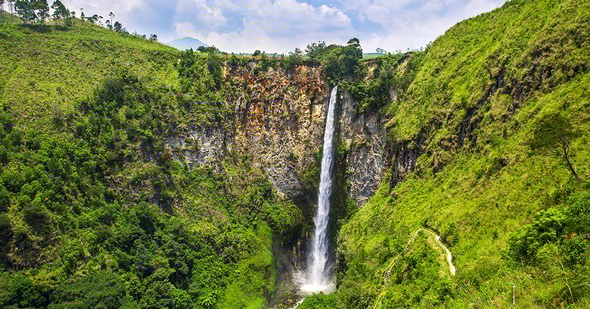 De Sipiso-Piso waterval op Sumatra