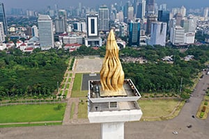 Close up van de Monas in Jakarta, Java