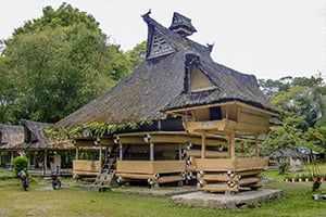 Rumah Adat-huizen in het traditionele Karo-Batak dorp Dokan