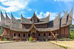 Het Pagaruyung paleis in Batusangkar op Sumatra