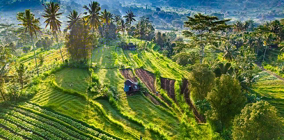Luchtfoto van Sidemen, Bali