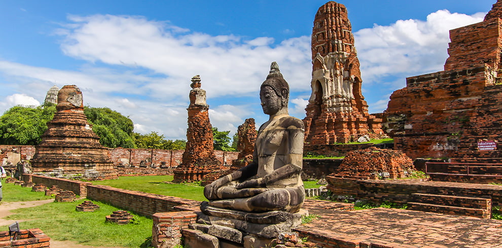 De Wat Mahathat in het Ayutthaya Historical Park in Thailand
