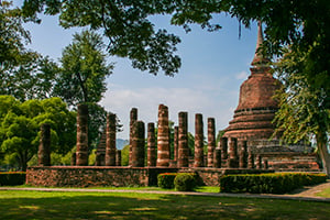Indrukwekkende tempels in het Sukhothai Historical Park in Thailand