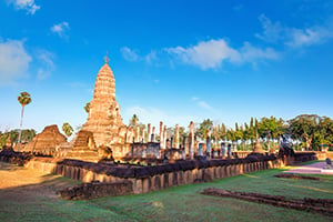 De Wat Phra Si Rattana Mahathat Chaliang in het Si Satchanalai Historical Park in Thailand