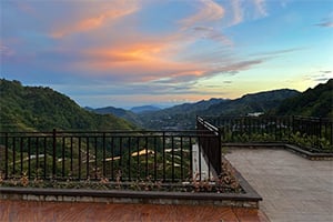 Uitzicht op de rijstterrassen bij het Banaue Grand View Hotel