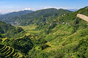 Zicht op de Batad rijstterrassen in Noord-Luzon, Filipijnen