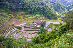Uitzicht op Bangaan Village op Luzon, Filipijnen
