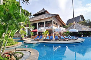 Het prachtige zwembad van het Sativa Sanur Hotel op Bali