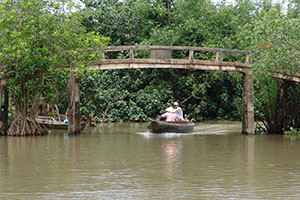 Het dagelijks leven in de Mekongdelta vanaf het water.
