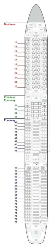 Seatmap Cathay Pacific - A350-1000