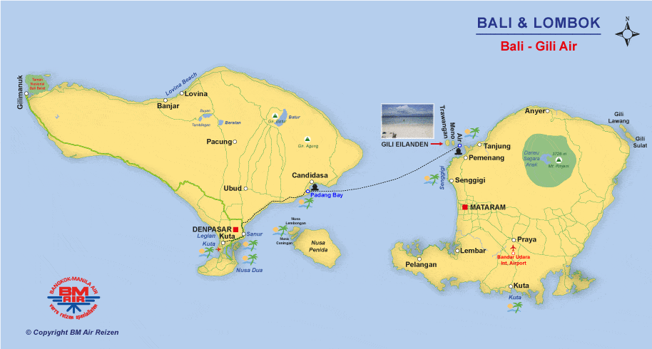 Kaart Bali - Gili Air